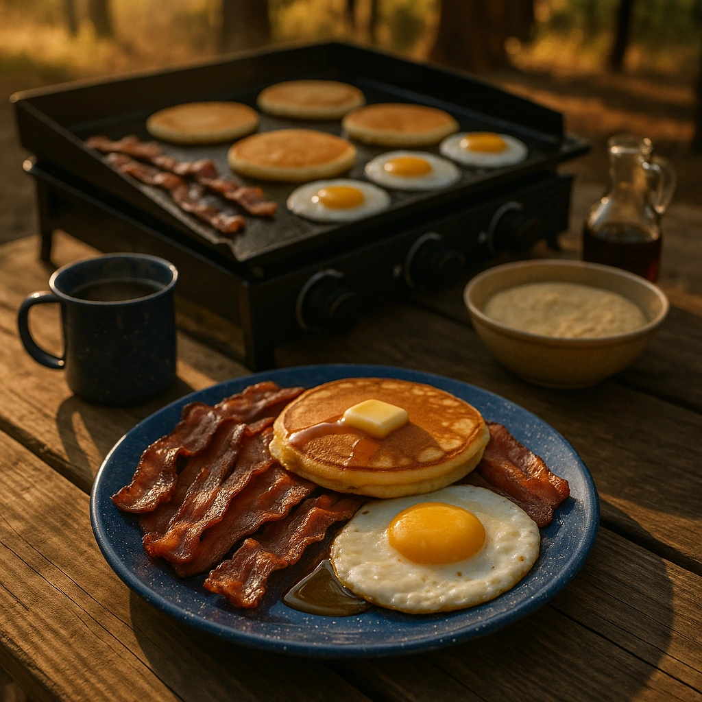 Classic Blackstone Bacon, Eggs & Pancakes