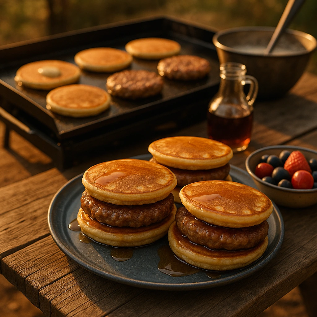 Maple Sausage Pancake Sandwiches
