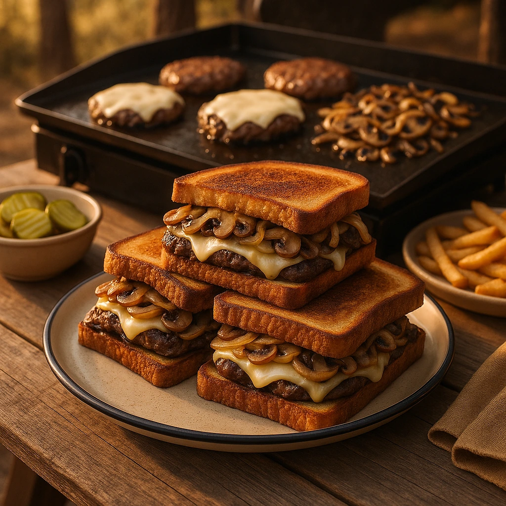 Mushroom Swiss Patty Melts