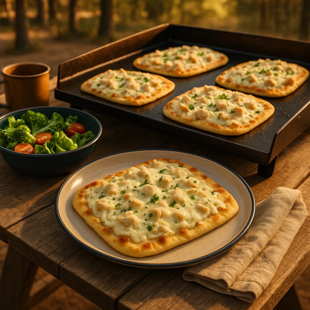 Camp Chicken Alfredo Flatbread