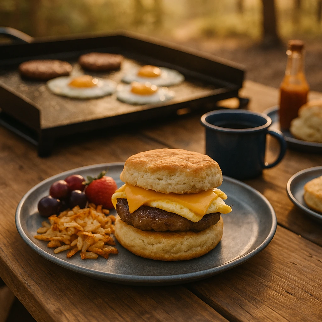 Biscuits Sausage Egg Stack